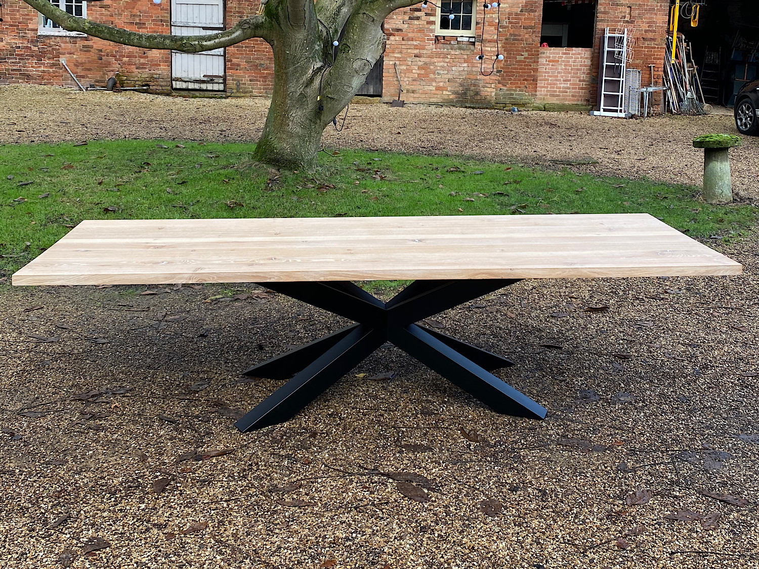 Solid Oak Multiple X-Frame Table